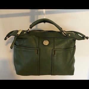 Tommy Hilfiger Olive Leather Convertible Tote
